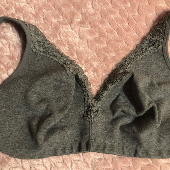 Delimira soft cotton Bra non padded lace trim plus size 46C.  Runs small. - Picture 5 of 7